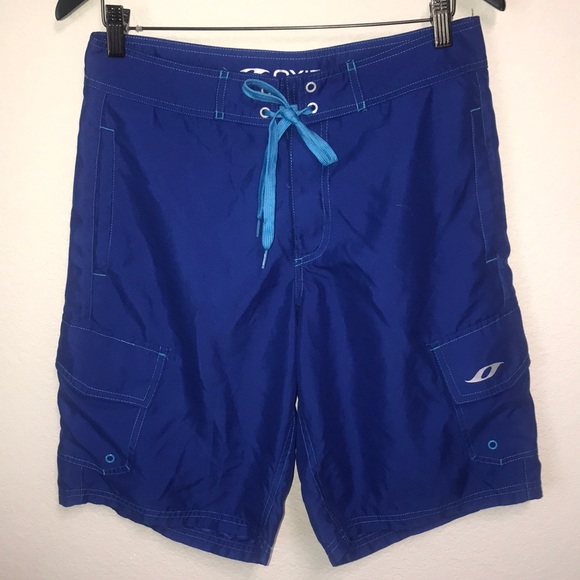 Oxide Royal Blue Polyester Surf Swim Shorts sz 30 - Picture 1 of 8